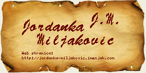 Jordanka Miljaković vizit kartica